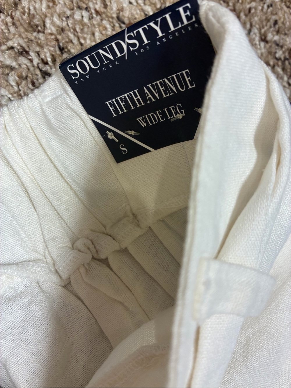 Soundstyle Fifth Avenue Linen Blend High Waisted Wide Leg Pants - Picture 7 of 12